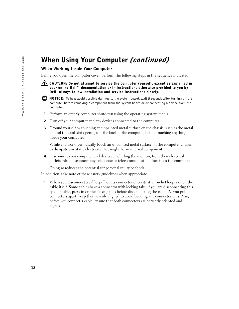 When using your computer (continued) | Dell OptiPlex GX240 User Manual | Page 14 / 298