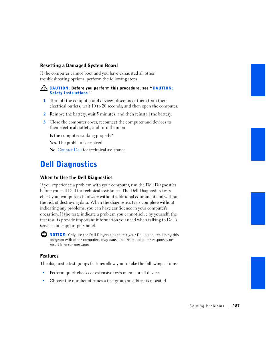 Dell diagnostics | Dell OptiPlex GX240 User Manual | Page 189 / 298