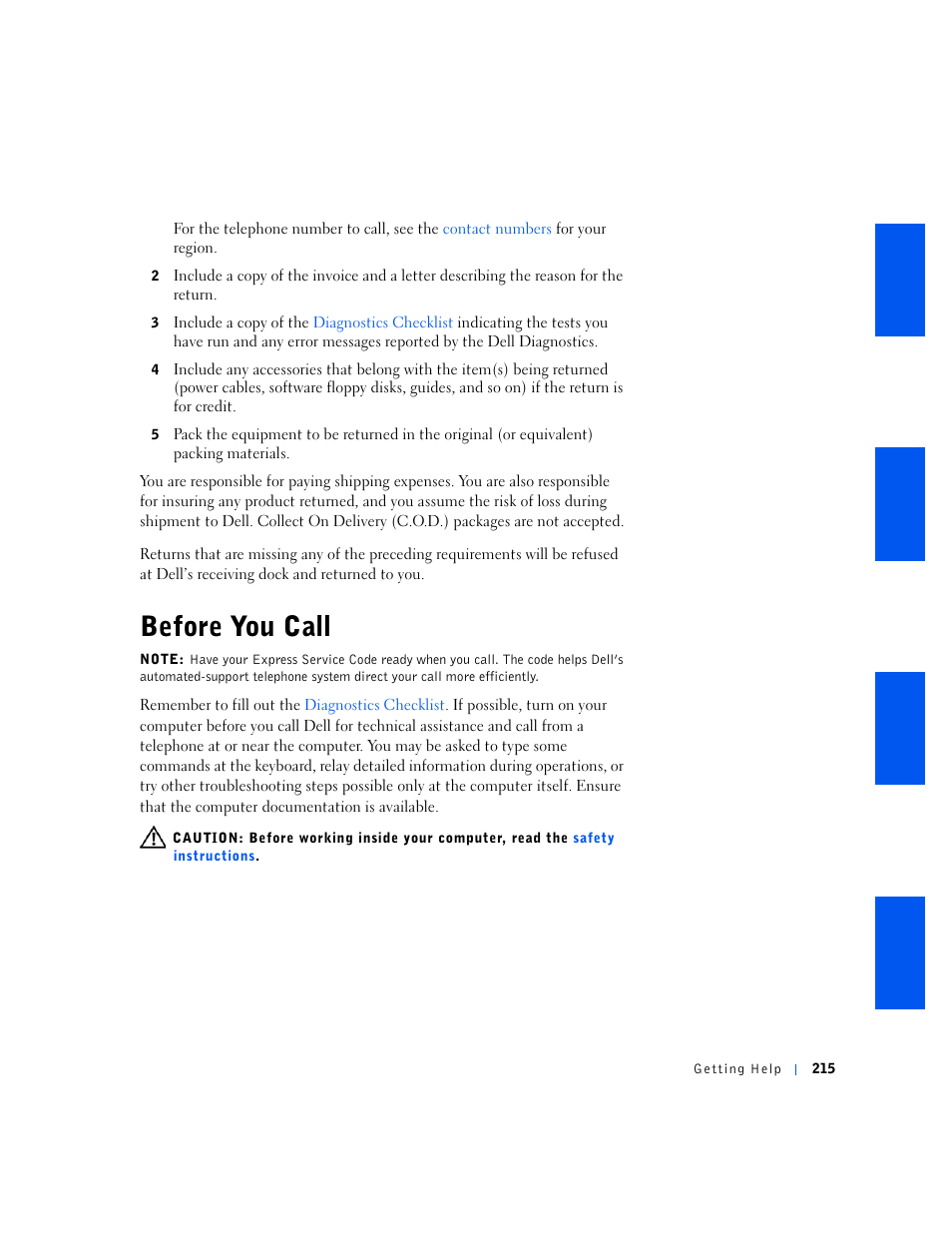 Before you call | Dell OptiPlex GX240 User Manual | Page 217 / 298