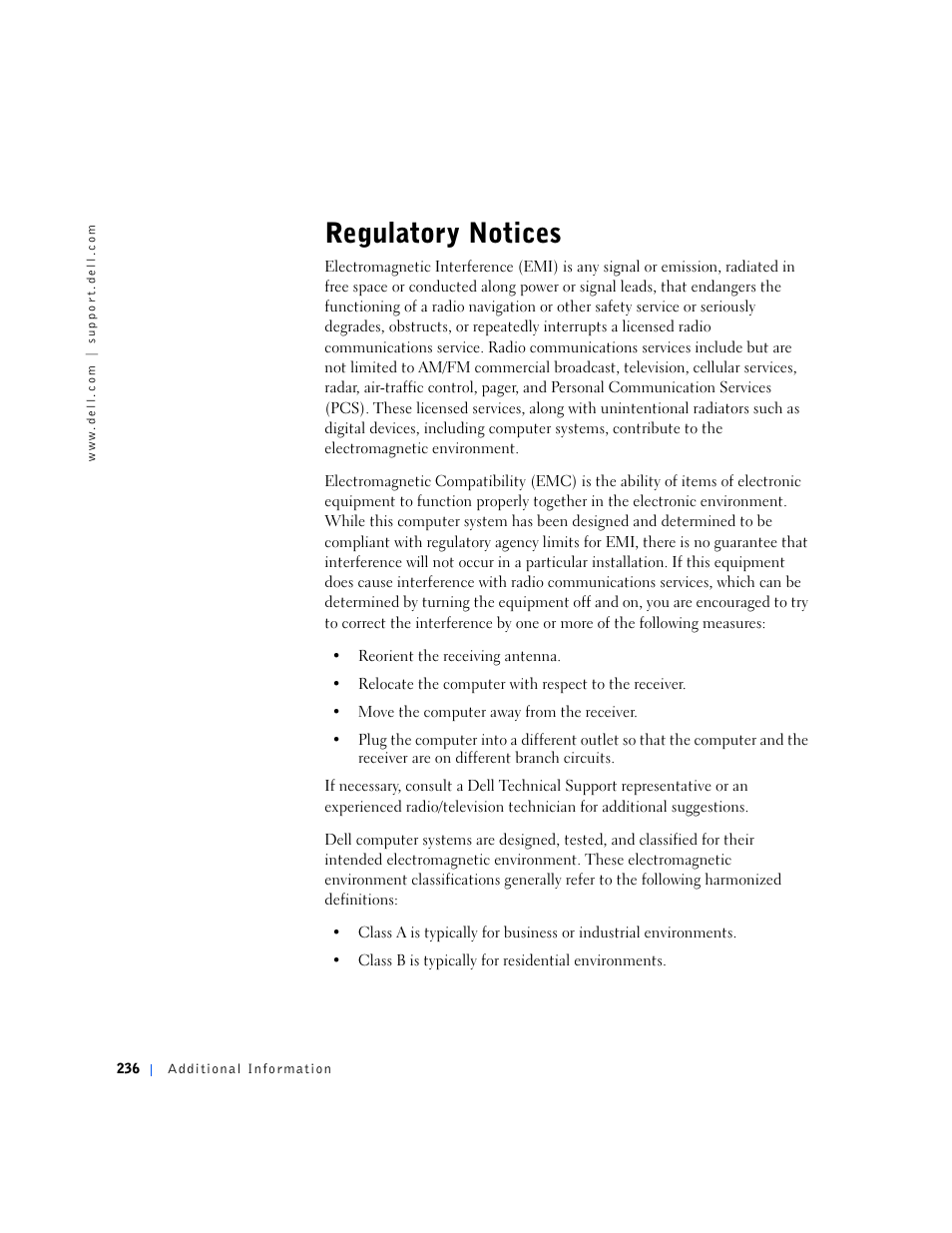 Regulatory notices | Dell OptiPlex GX240 User Manual | Page 238 / 298