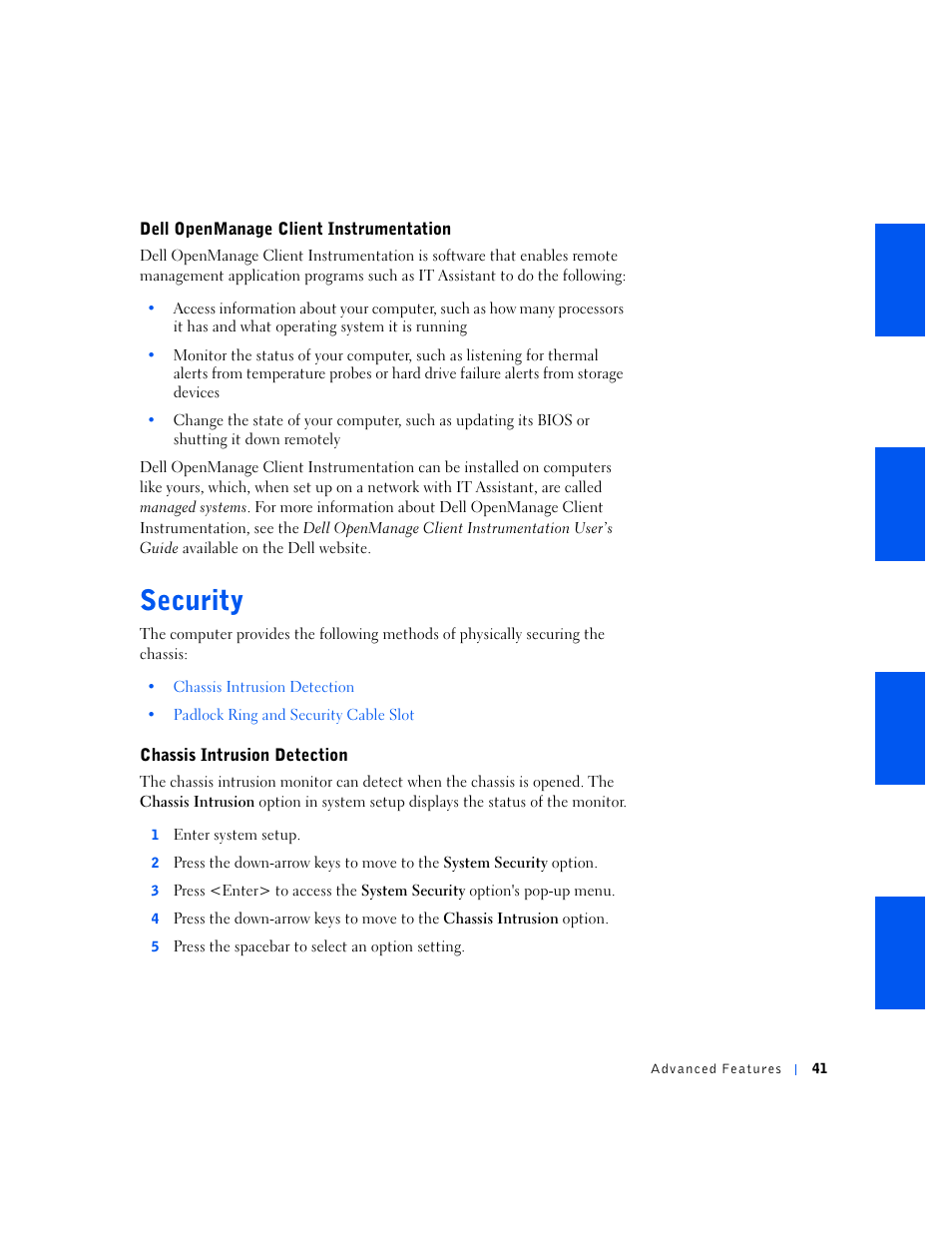 Security | Dell OptiPlex GX240 User Manual | Page 43 / 298