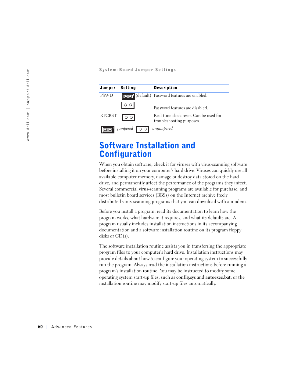 Software installation and configuration | Dell OptiPlex GX240 User Manual | Page 62 / 298