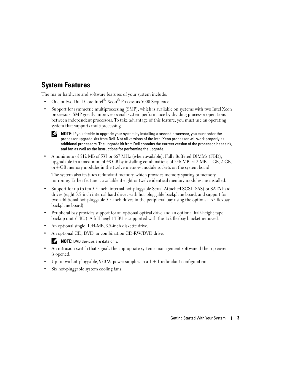 System features | Dell PowerEdge 2900 User Manual | Page 5 / 116