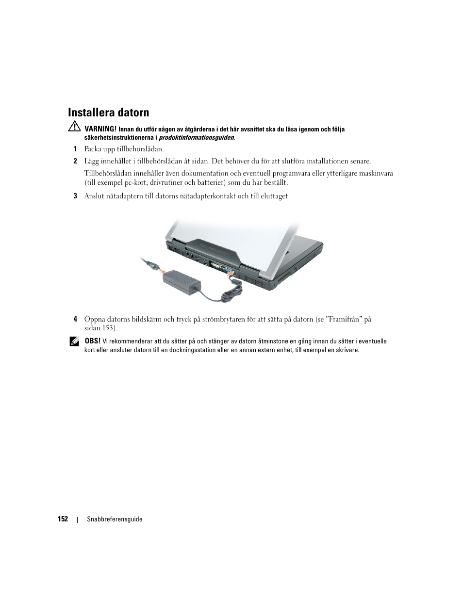 Installera datorn | Dell Precision M90 User Manual | Page 152 / 192