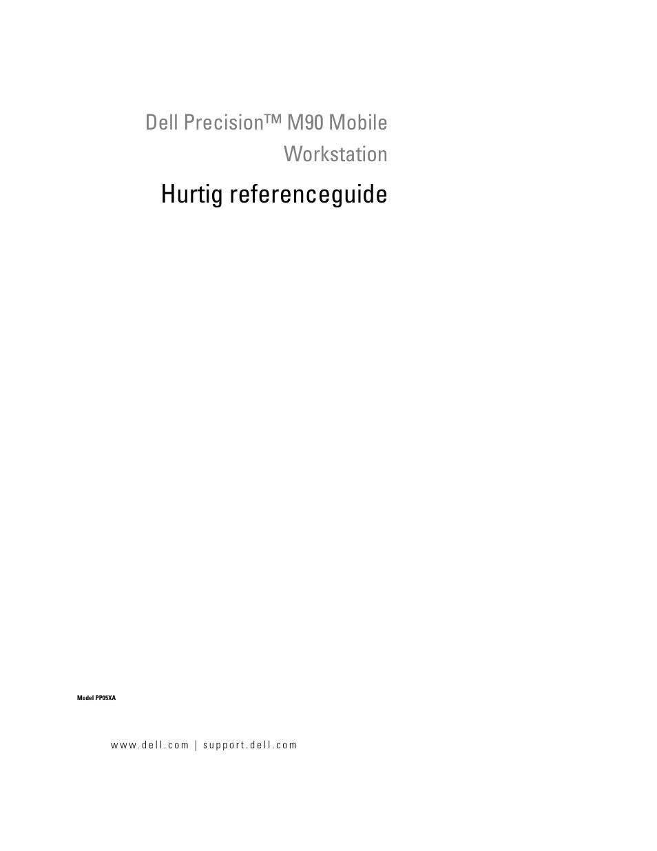 Hurtig referenceguide, Dell precision™ m90 mobile workstation | Dell Precision M90 User Manual | Page 25 / 192