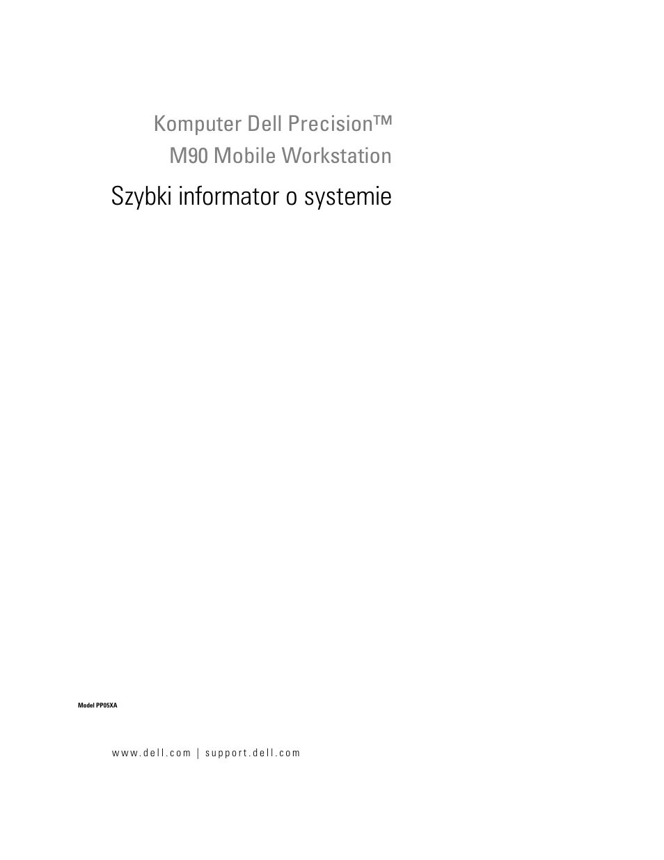 Szybki informator o systemie, Komputer dell precision™ m90 mobile workstation | Dell Precision M90 User Manual | Page 97 / 192