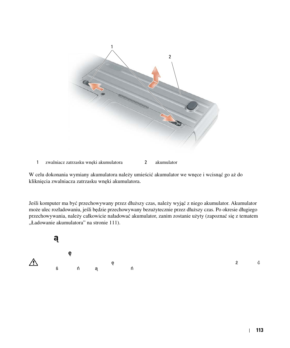 Przechowywanie akumulatora, Rozwiązywanie problemów, Rozwi | Zywanie problemów, Blokowanie si, Komputera i problemy z oprogramowaniem, Rozwi ą zywanie problemów | Dell Latitude D630 User Manual | Page 113 / 168