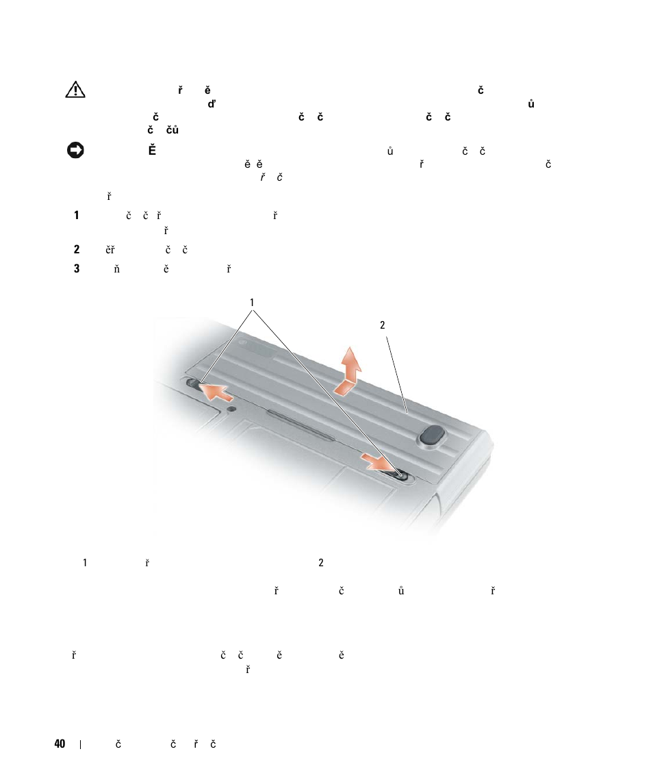 Skladování baterie | Dell Latitude D630 User Manual | Page 40 / 168