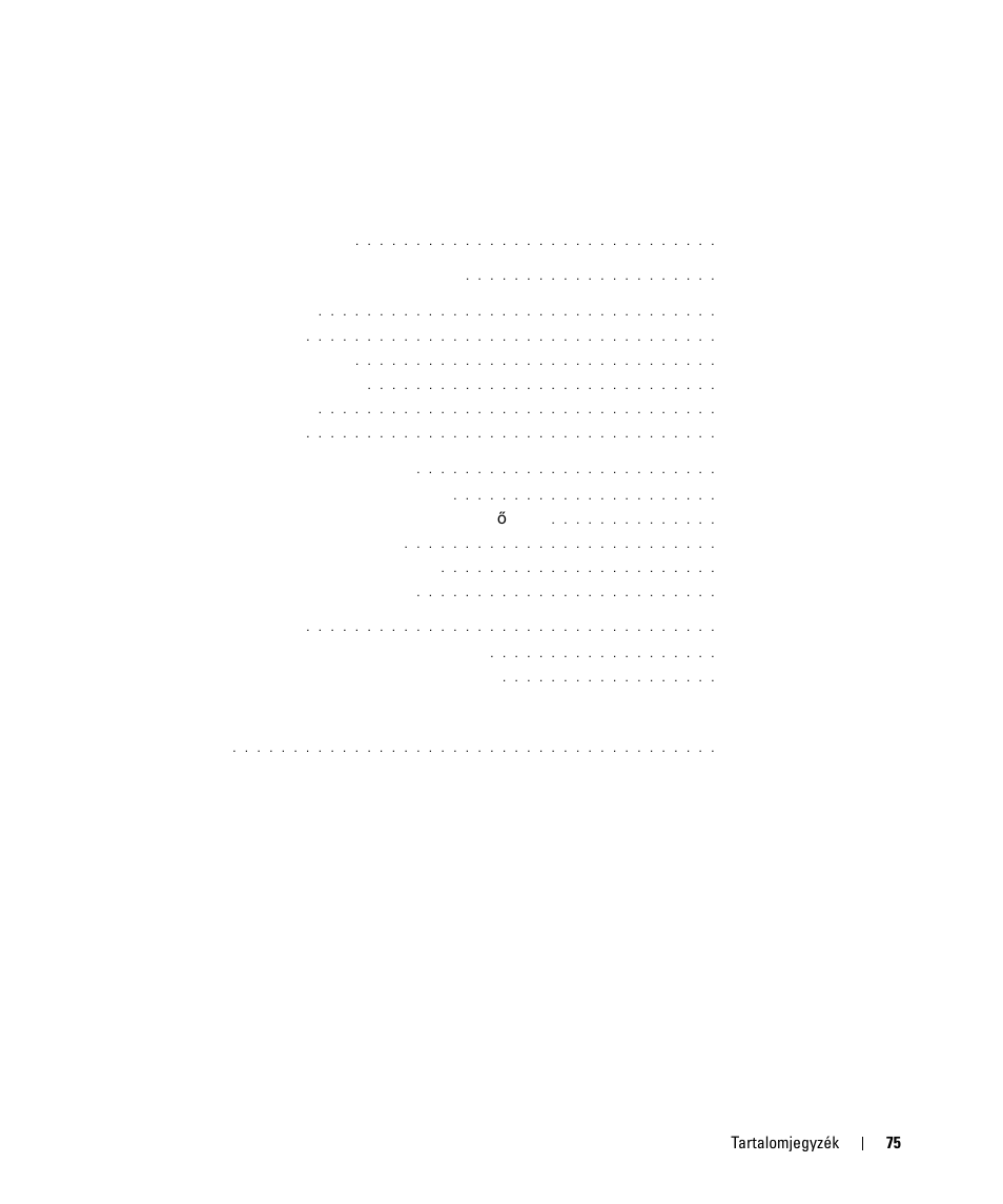 Tartalomjegyzék, Index | Dell Latitude D630 User Manual | Page 75 / 168