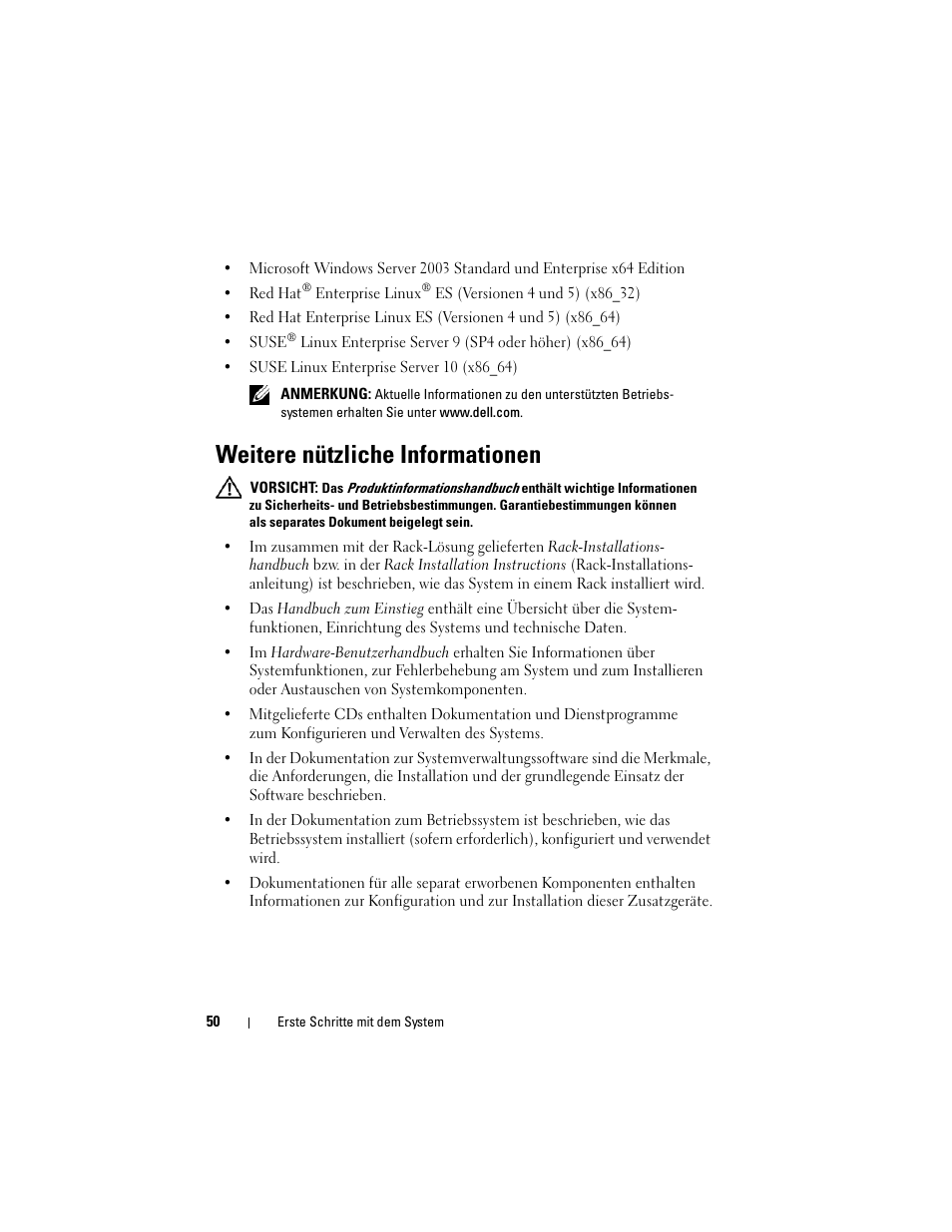 Weitere nützliche informationen | Dell PowerEdge R300 User Manual | Page 52 / 138
