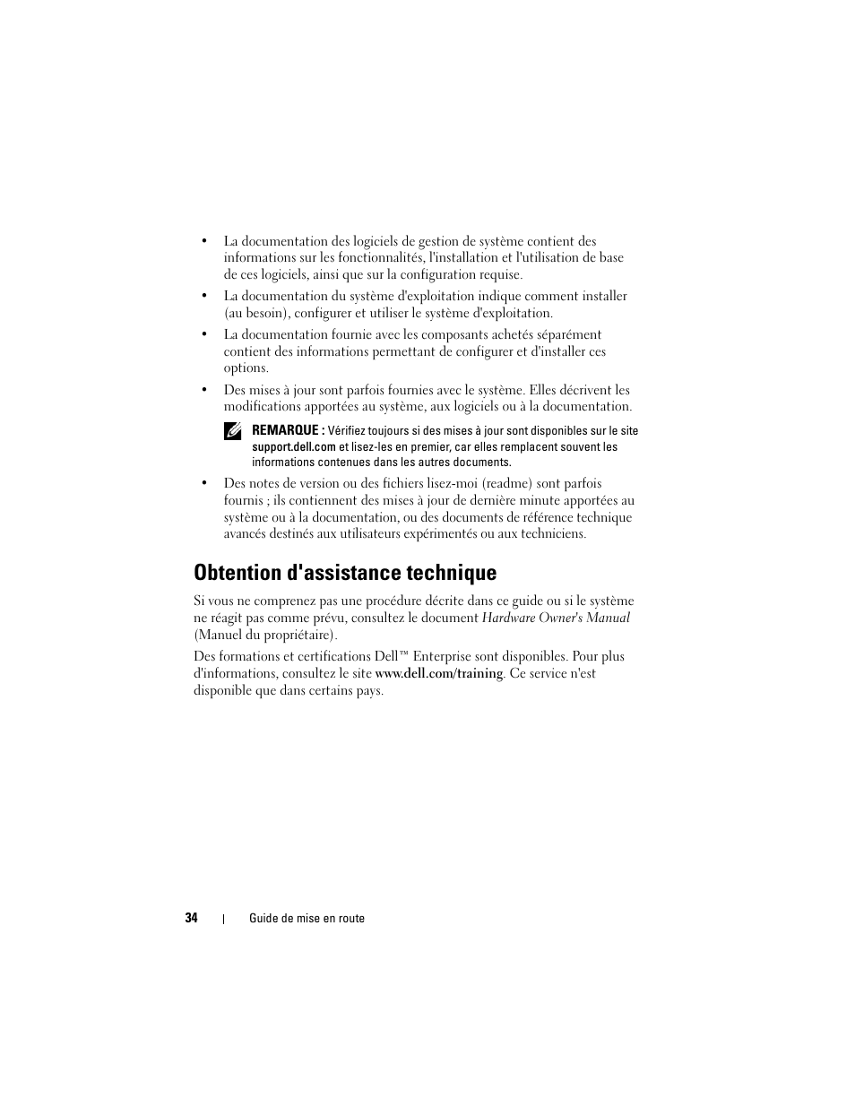 Obtention d'assistance technique | Dell POWEREDGE R805 User Manual | Page 36 / 130