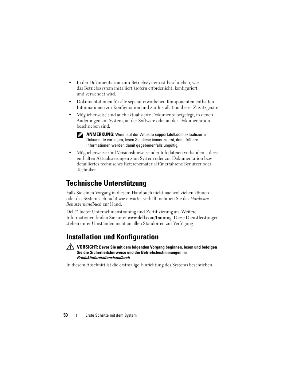 Technische unterstützung, Installation und konfiguration | Dell POWEREDGE R805 User Manual | Page 52 / 130