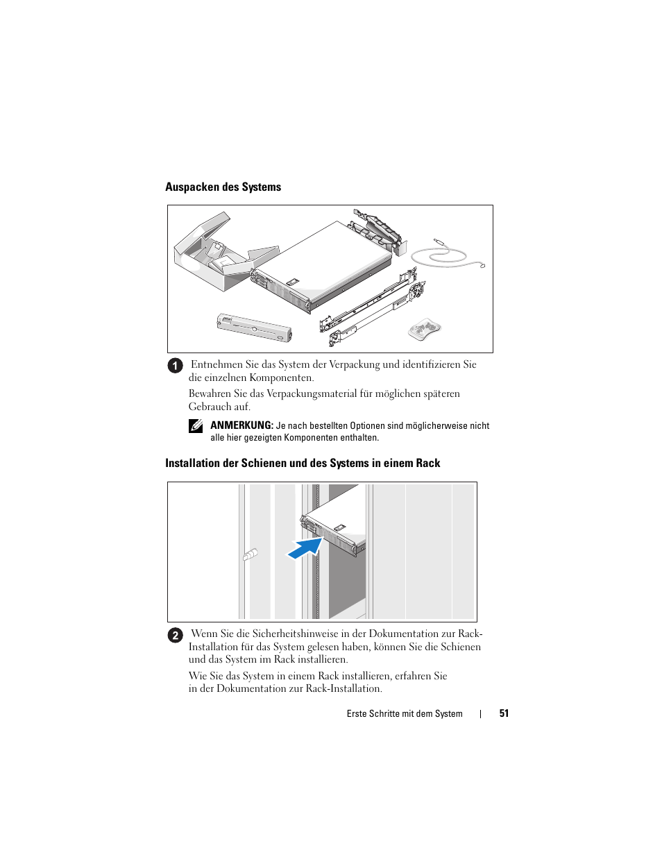 Auspacken des systems | Dell POWEREDGE R805 User Manual | Page 53 / 130