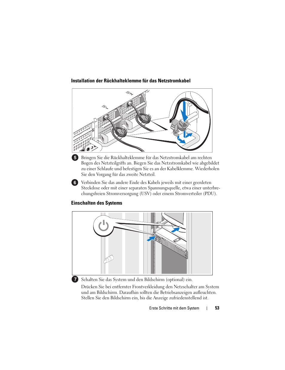 Einschalten des systems | Dell POWEREDGE R805 User Manual | Page 55 / 130