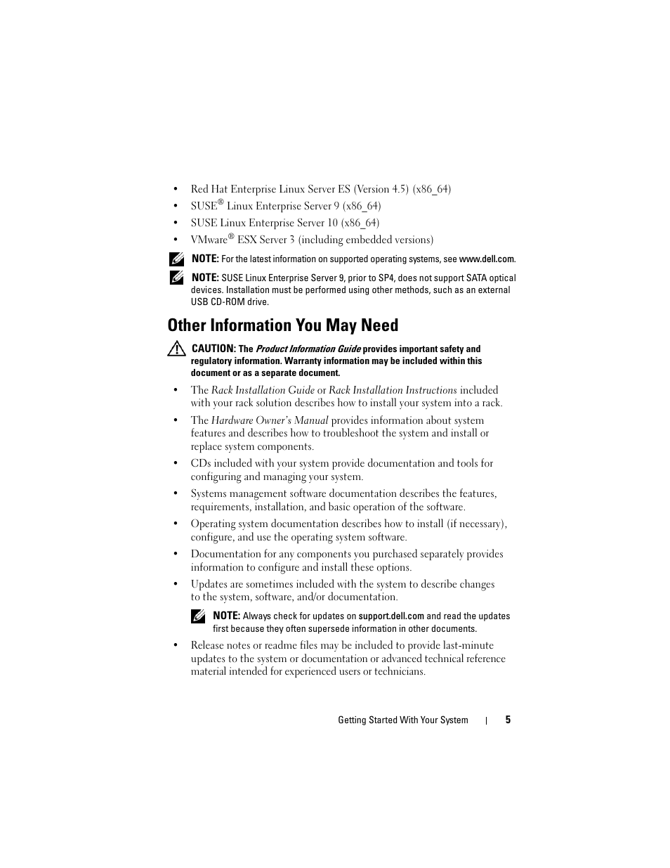 Other information you may need | Dell POWEREDGE R805 User Manual | Page 7 / 130