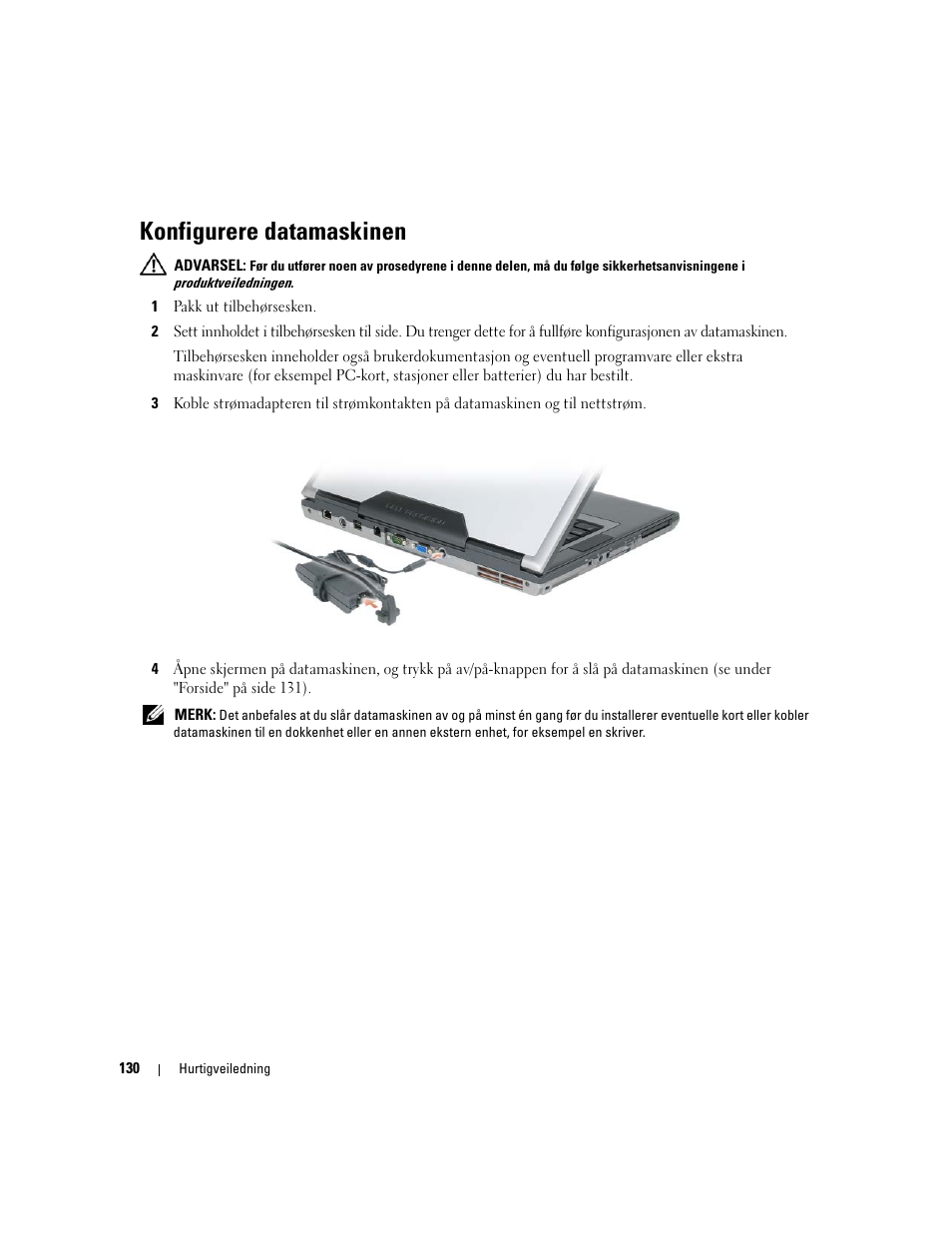 Konfigurere datamaskinen | Dell Precision M4300 User Manual | Page 130 / 246