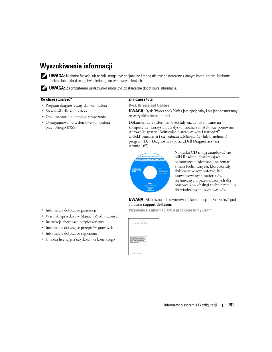 Wyszukiwanie informacji | Dell Precision M4300 User Manual | Page 151 / 246