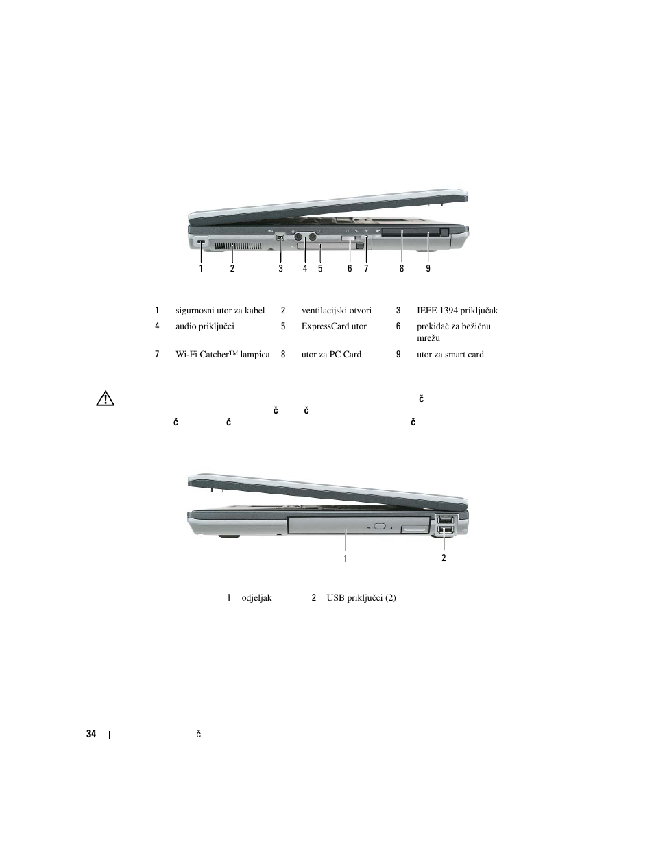 Lijevi prikaz, Desni prikaz | Dell Precision M4300 User Manual | Page 34 / 246