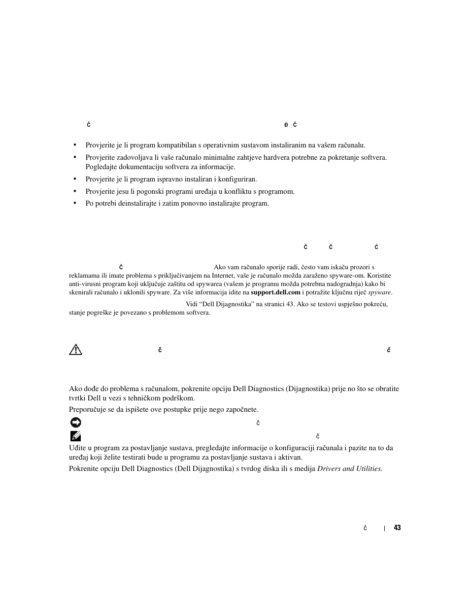 Dell dijagnostika, Kada koristiti dell dijagnostiku | Dell Precision M4300 User Manual | Page 43 / 246