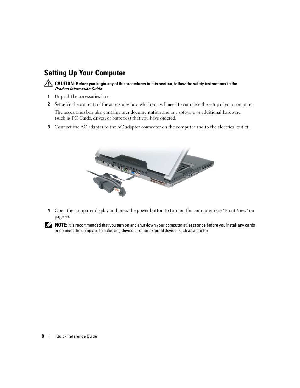 Setting up your computer | Dell Precision M4300 User Manual | Page 8 / 246