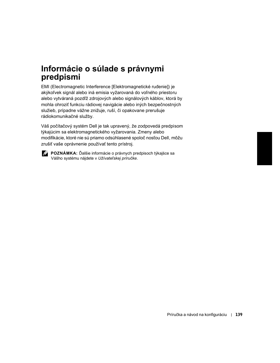 Informácie o súlade s právnymi predpismi | Dell OptiPlex GX240 User Manual | Page 141 / 182