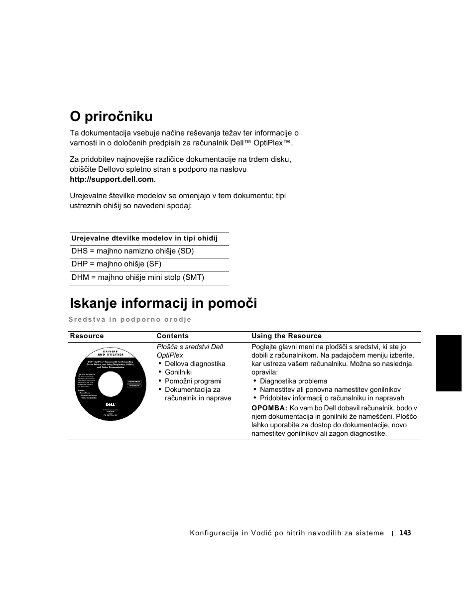 O priročniku, Iskanje informacij in pomoči, Slovensko | Dell OptiPlex GX240 User Manual | Page 145 / 182
