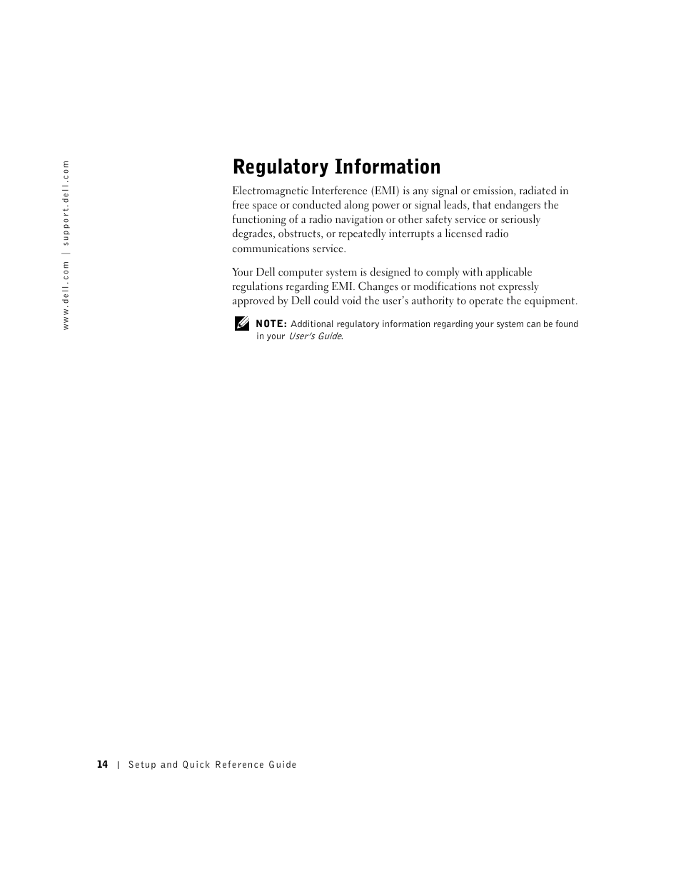 Regulatory information | Dell OptiPlex GX240 User Manual | Page 16 / 182