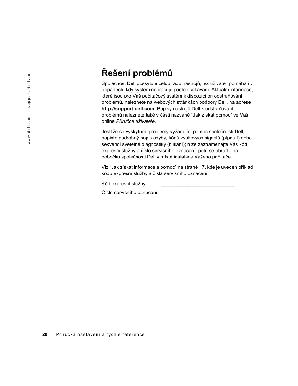 Řešení problémů | Dell OptiPlex GX240 User Manual | Page 22 / 182