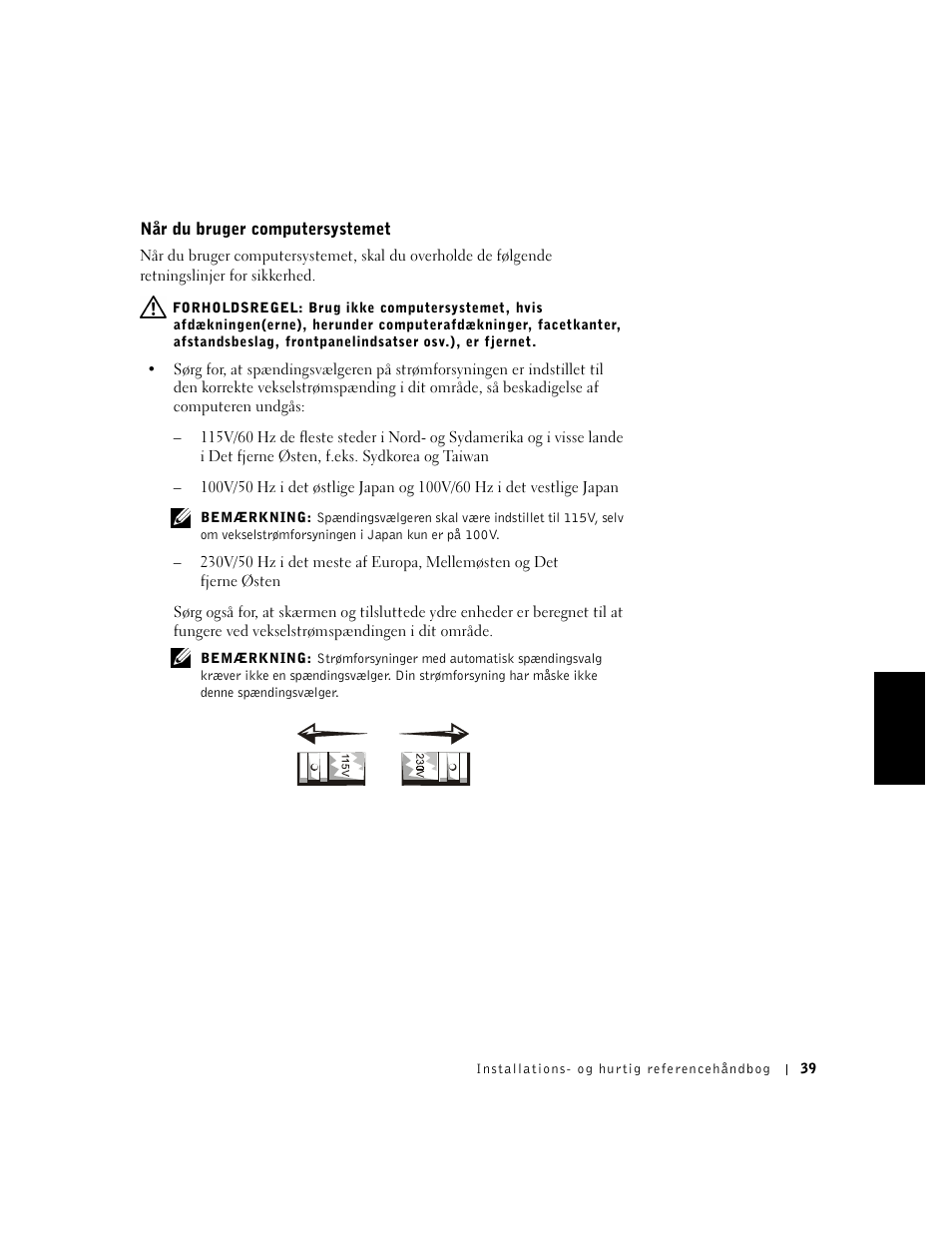 Når du bruger computersystemet | Dell OptiPlex GX240 User Manual | Page 41 / 182