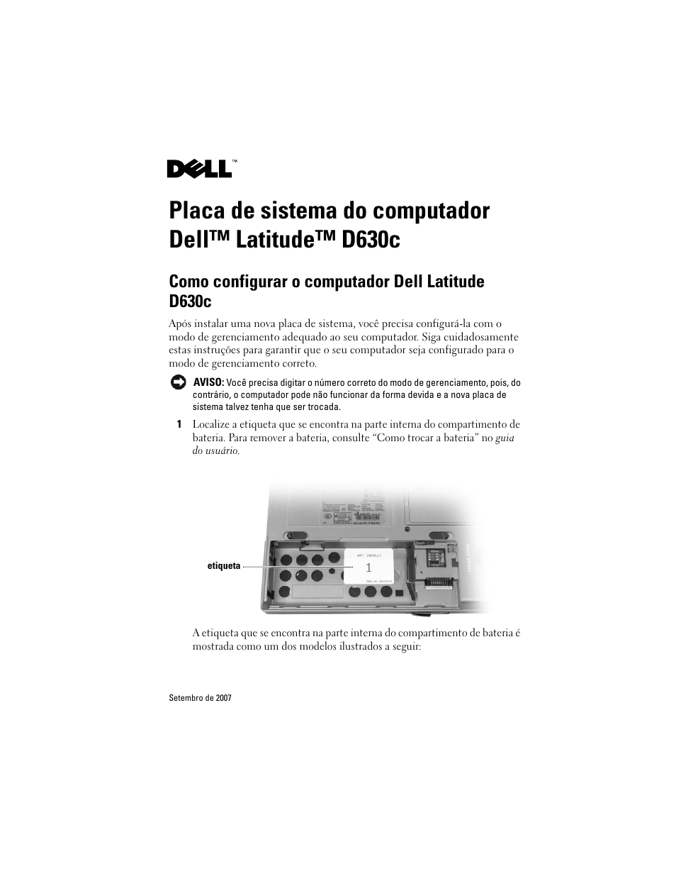 Como configurar o computador dell latitude d630c | Dell Latitude D630c User Manual | Page 19 / 38