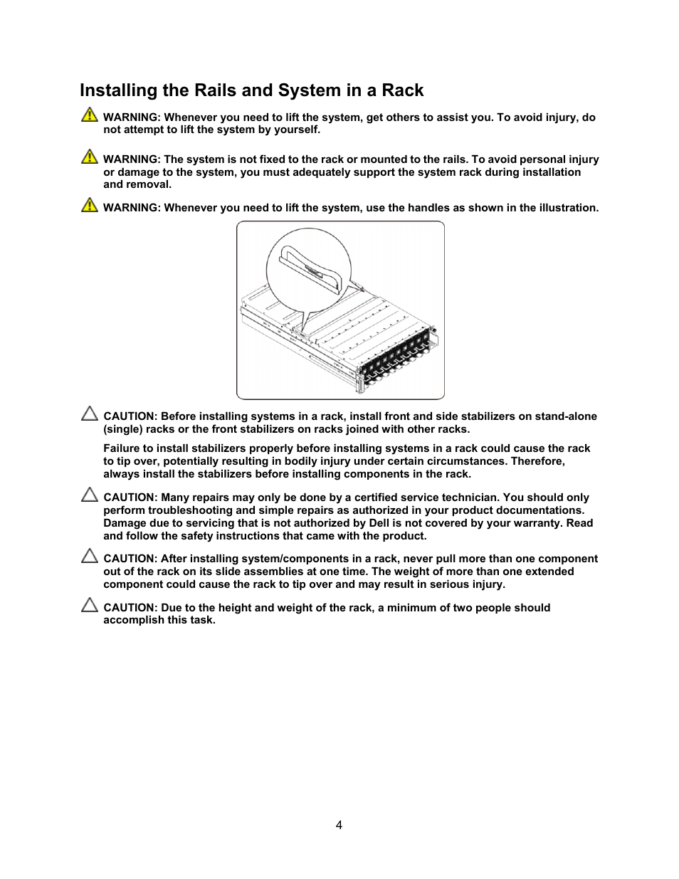 Installing the rails and system in a rack | Dell PowerEdge C410x User Manual | Page 6 / 122