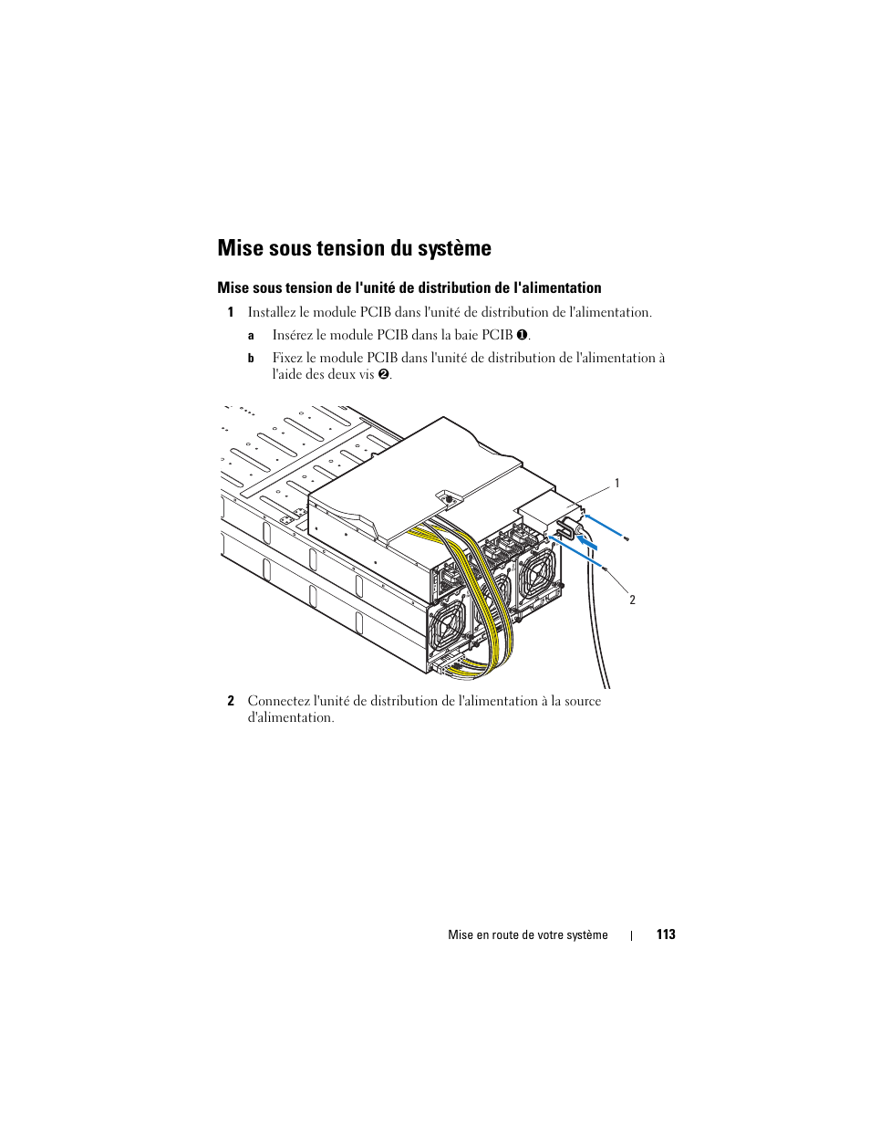 Mise sous tension du système | Dell PowerEdge C8000 User Manual | Page 115 / 430
