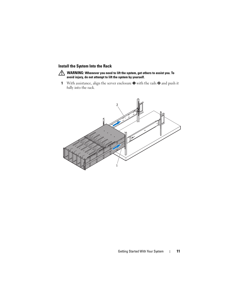 Install the system into the rack | Dell PowerEdge C8000 User Manual | Page 13 / 430