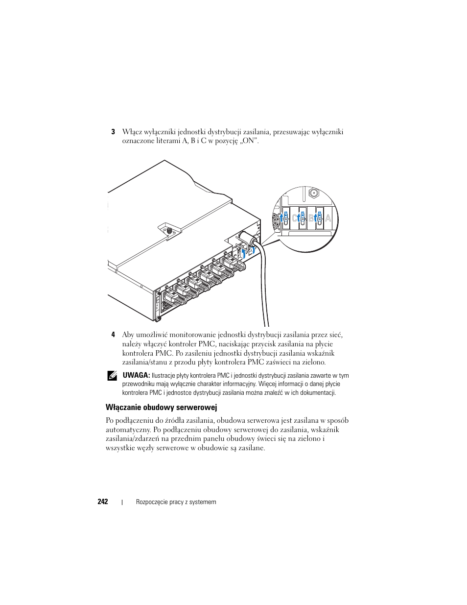 Włączanie obudowy serwerowej | Dell PowerEdge C8000 User Manual | Page 244 / 430