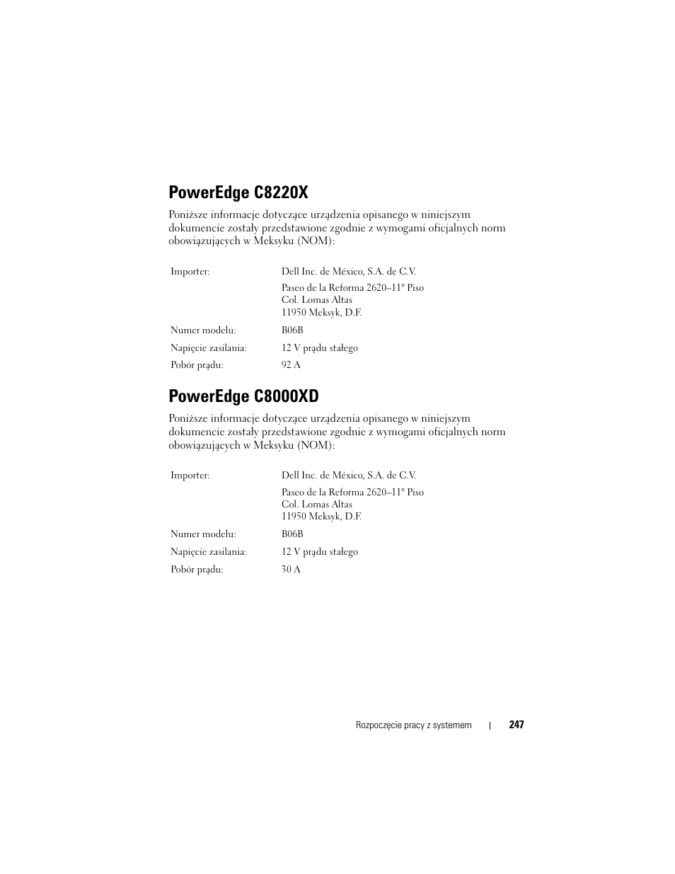 Poweredge c8220x, Poweredge c8000xd | Dell PowerEdge C8000 User Manual | Page 249 / 430