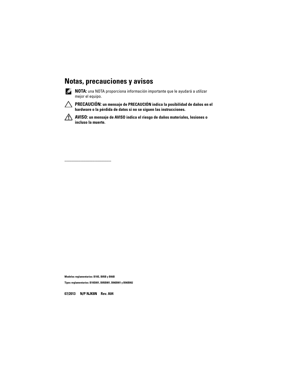 Notas, precauciones y avisos | Dell PowerEdge C8000 User Manual | Page 302 / 430