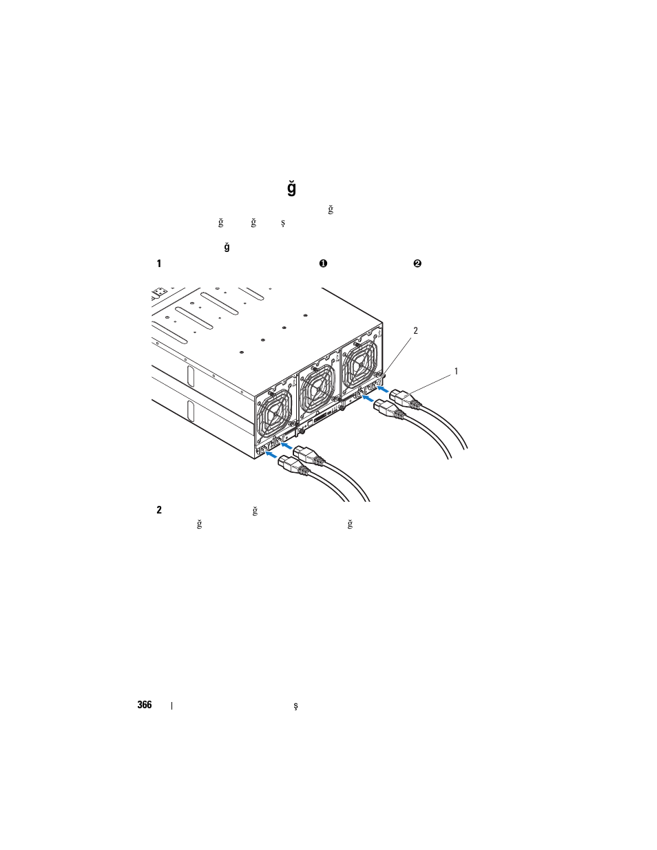 Güç kablolarını bağlama, Güç kablolarını ba ğ lama | Dell PowerEdge C8000 User Manual | Page 368 / 430