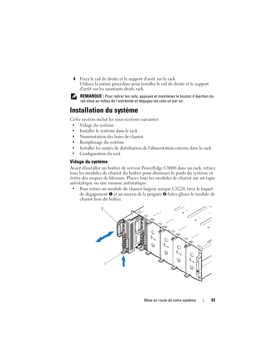 Installation du système | Dell PowerEdge C8000 User Manual | Page 93 / 430