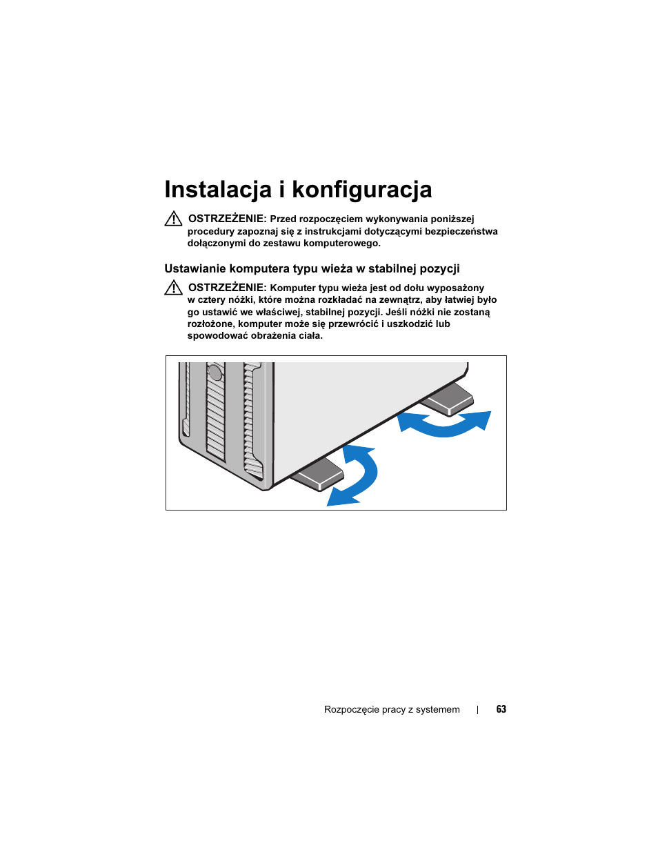 Instalacja i konfiguracja | Dell PowerEdge T410 User Manual | Page 65 / 122