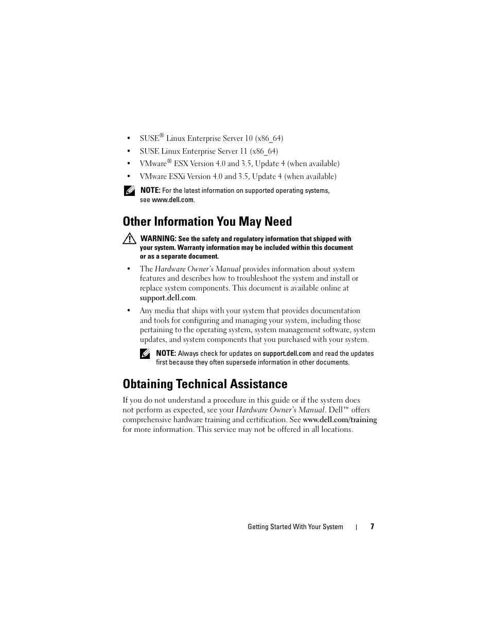 Other information you may need, Obtaining technical assistance | Dell PowerEdge T410 User Manual | Page 9 / 122