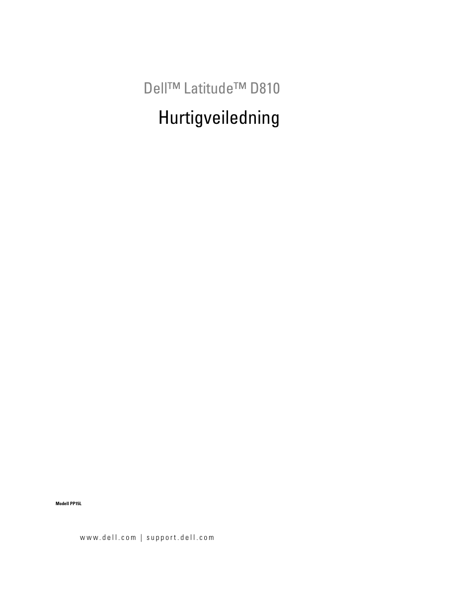 Hurtigveiledning, Dell™ latitude™ d810 | Dell Latitude D810 User Manual | Page 79 / 208