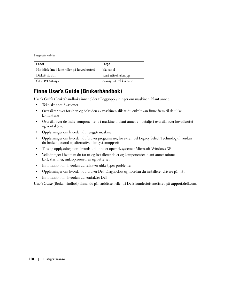 Finne user’s guide (brukerhåndbok) | Dell Precision 690 User Manual | Page 158 / 360