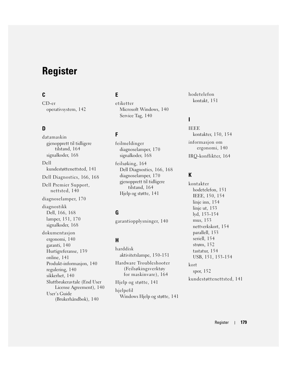 Register | Dell Precision 690 User Manual | Page 179 / 360