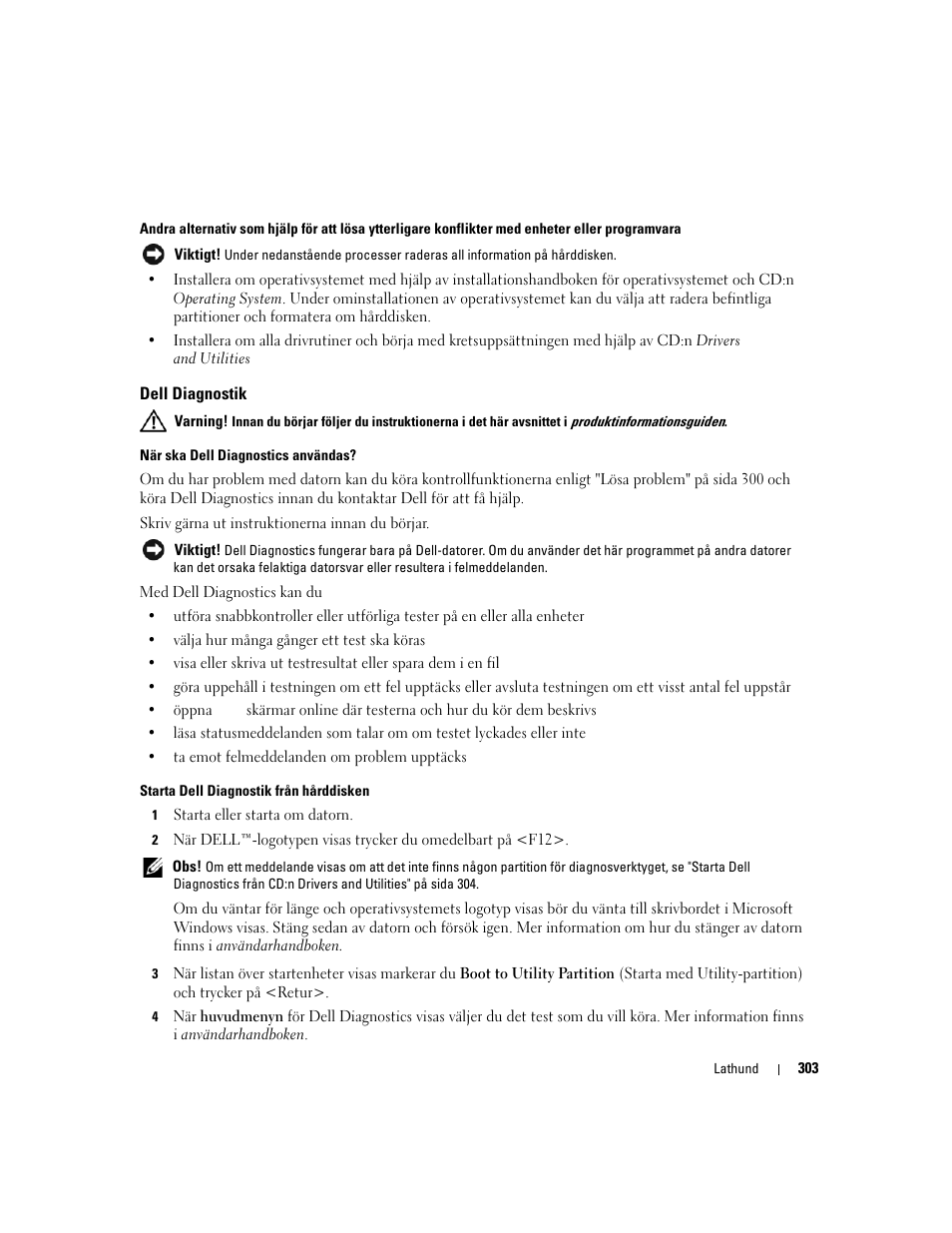 Dell diagnostik | Dell Precision 690 User Manual | Page 303 / 360