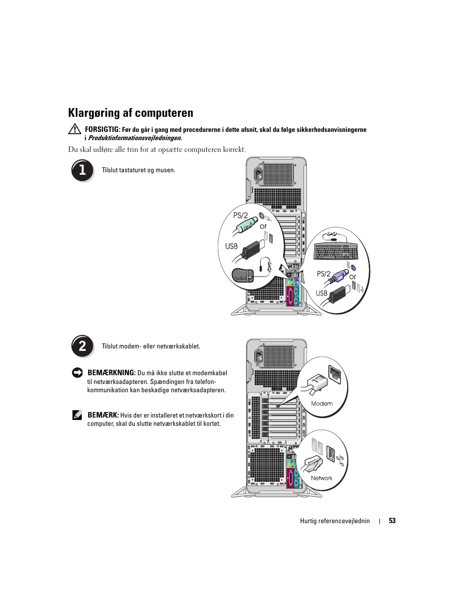 Klargøring af computeren | Dell Precision 690 User Manual | Page 53 / 360