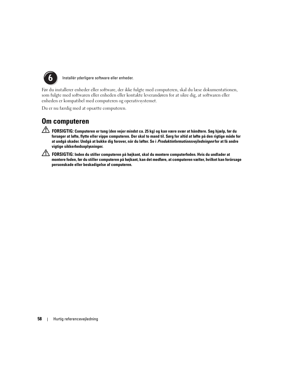 Om computeren | Dell Precision 690 User Manual | Page 58 / 360