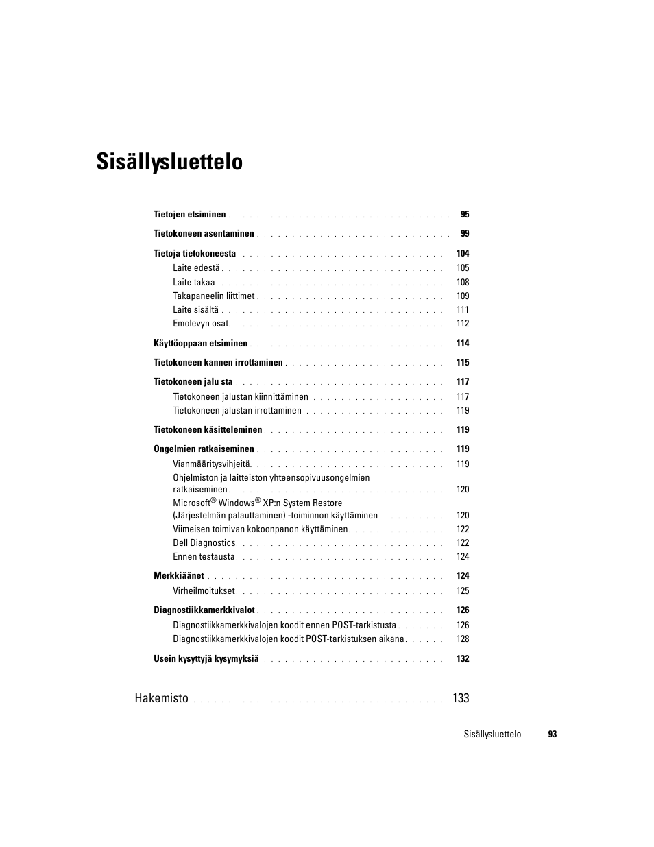 Sisällysluettelo, Hakemisto | Dell Precision 690 User Manual | Page 93 / 360