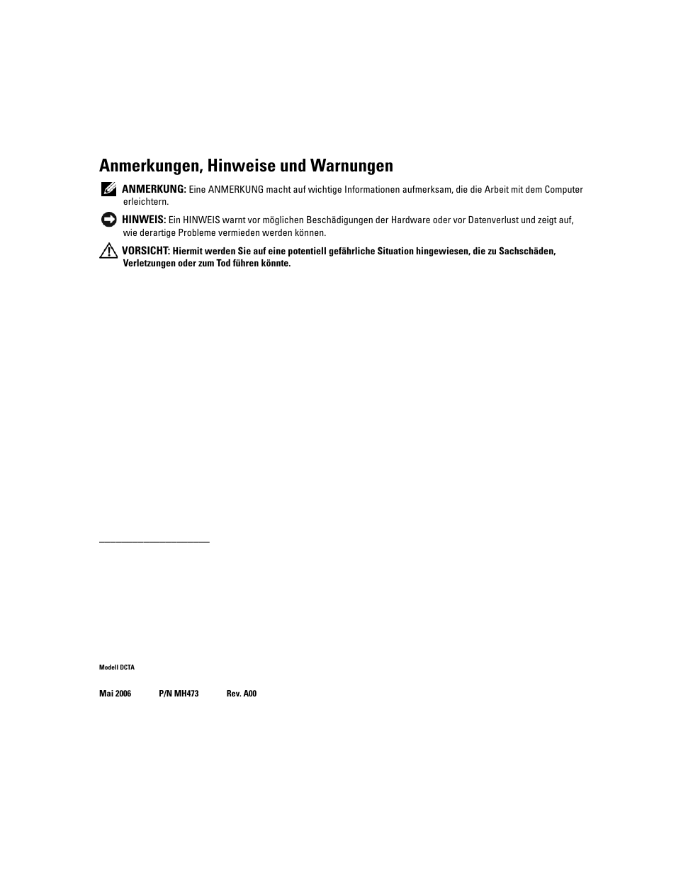 Anmerkungen, hinweise und warnungen | Dell PowerEdge SC 440 User Manual | Page 36 / 96