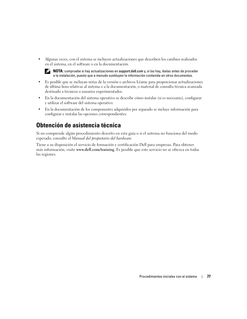 Obtención de asistencia técnica | Dell PowerEdge SC 440 User Manual | Page 79 / 96