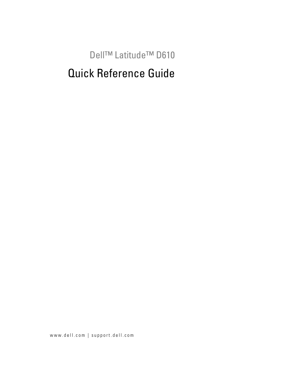 Dell Latitude D610 User Manual | 244 pages
